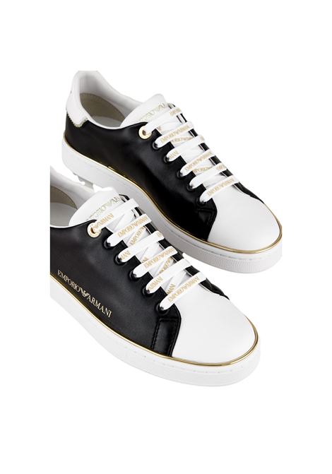 Sneakers in nappa lucida con punta a contrasto EMPORIO ARMANI | Scarpe | X3X103 XM788K485